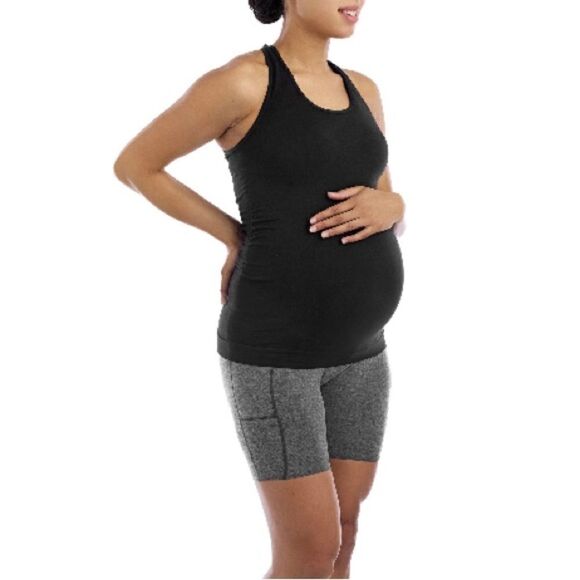 Women’s Maternity Keyhole Ruched Soft Smooth Tank Top Size XXL - Picture 3 of 4